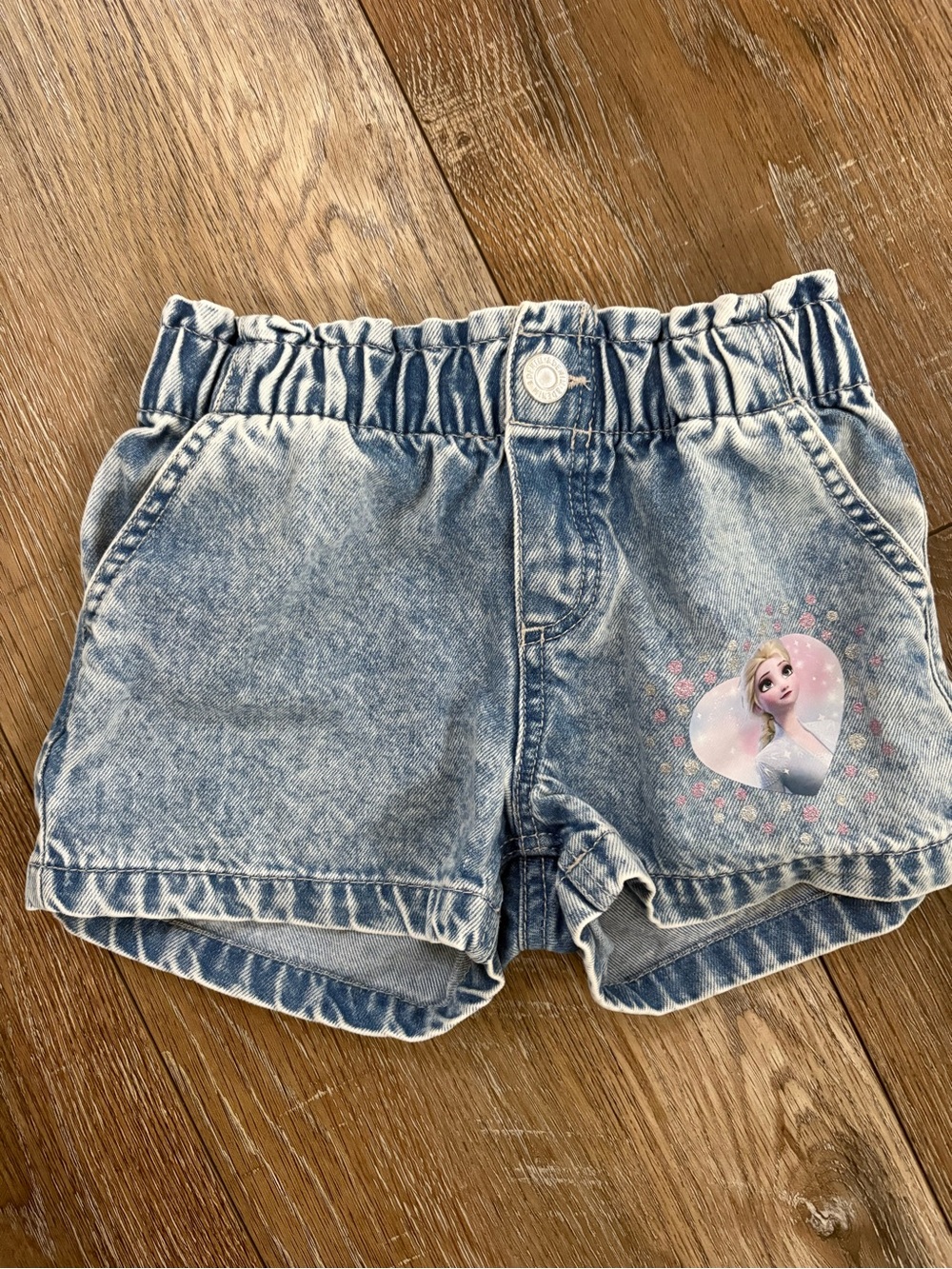 H&M Light Blue Denim Shorts with Heart Character